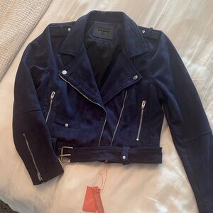 Blank NYC Kids XL and Navy Faux Suede Jacket NWT